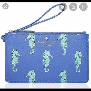 Kate Spade periwinkle seahorse wristlet.